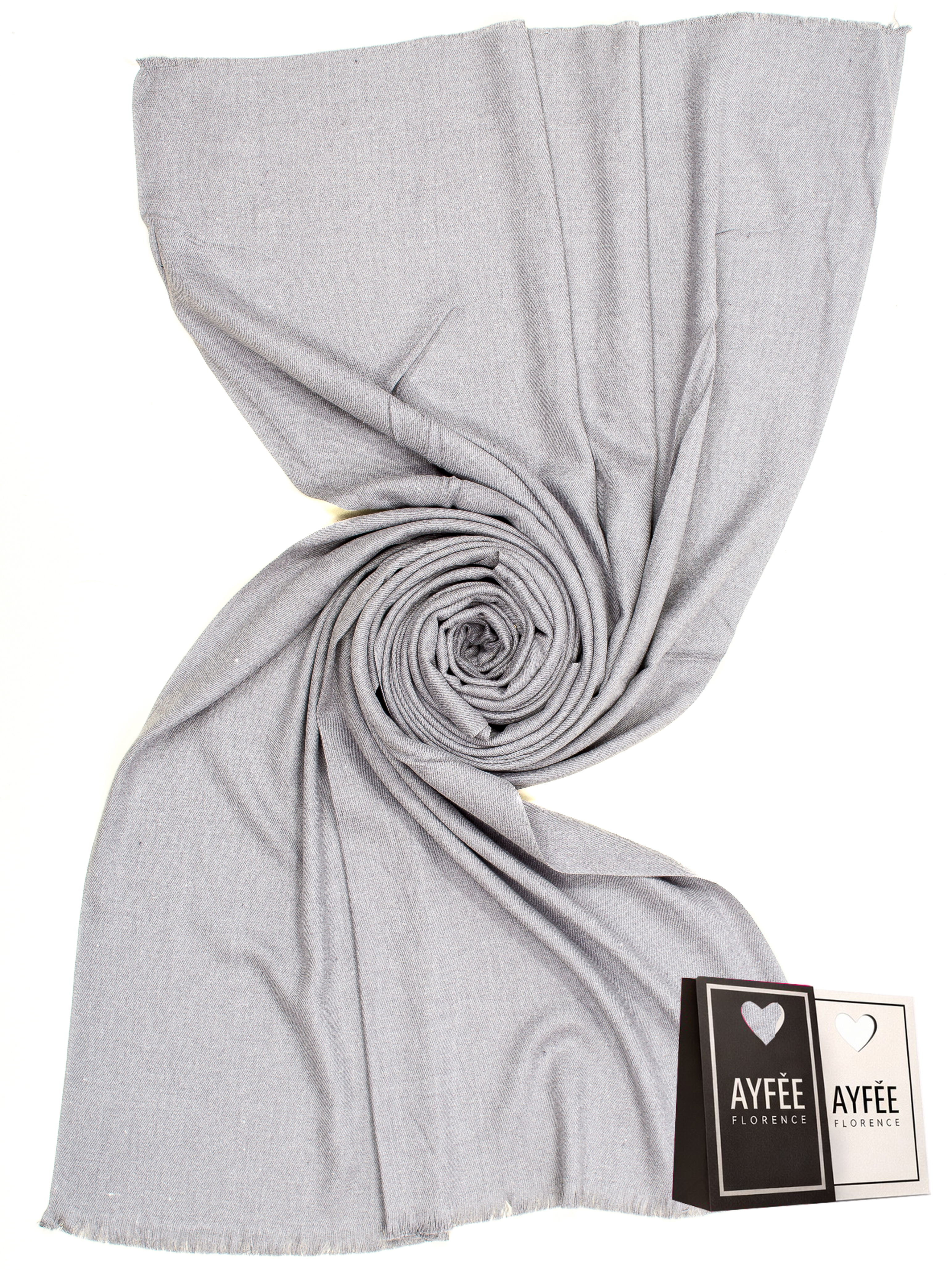 STOLA TINTA UNITA 75X185 100%VI MADE IN PRC         - GREY